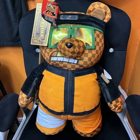 Sprayground Anime Naruto Bear Backpack 24 Inch Orange Limited Edition Dead Stock
